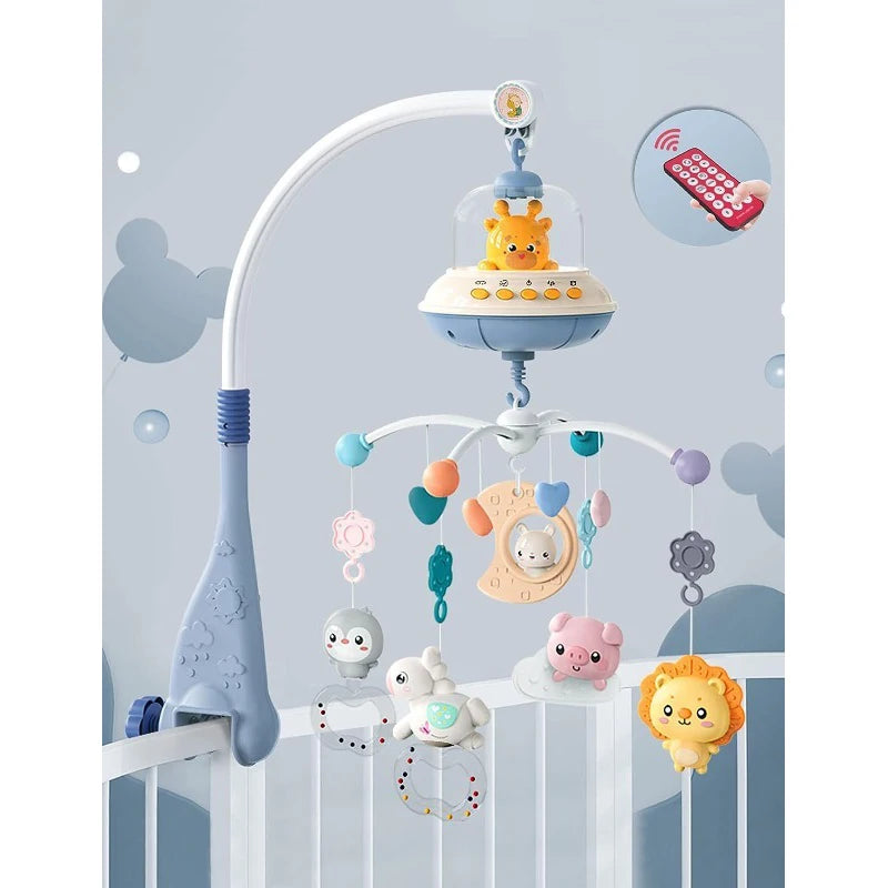 Muzikaal Babymobiel met Lichten & Projector | Afstandsbediening | Blauw & Roze