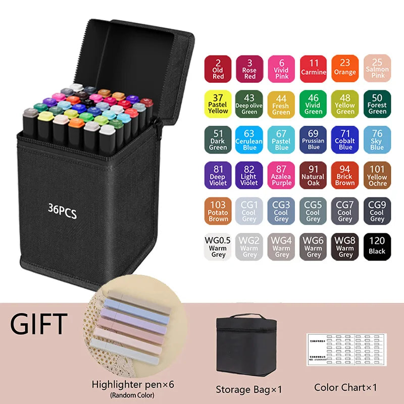 Alcohol Markers Dual Tip – Professionele Tekenmarkers voor Illustratie & Kunst