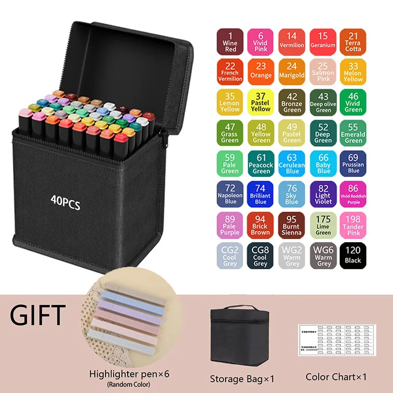 Alcohol Markers Dual Tip – Professionele Tekenmarkers voor Illustratie & Kunst