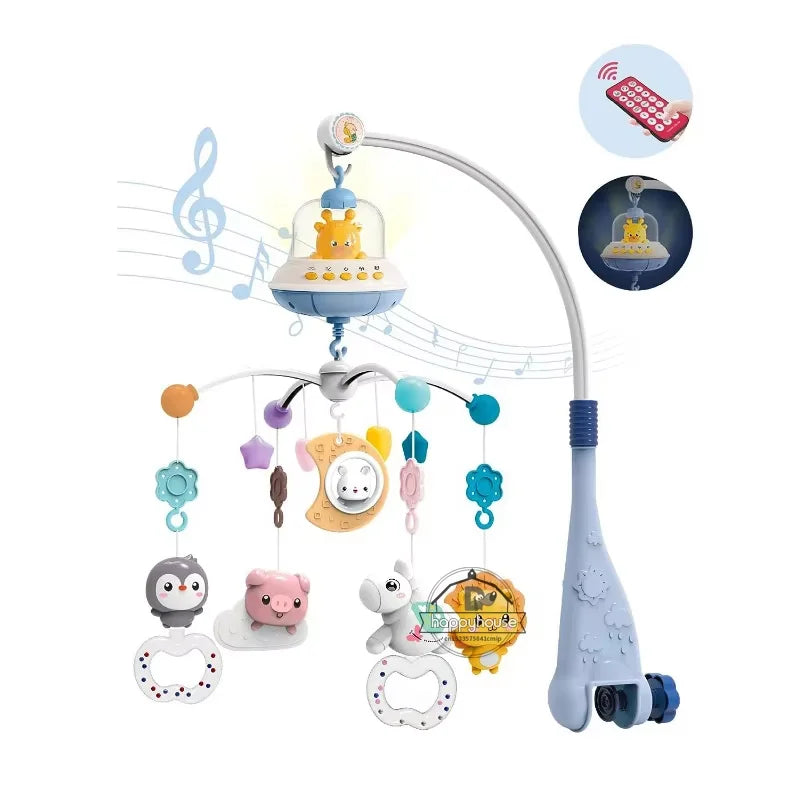 Muzikaal Babymobiel met Lichten & Projector | Afstandsbediening | Blauw & Roze