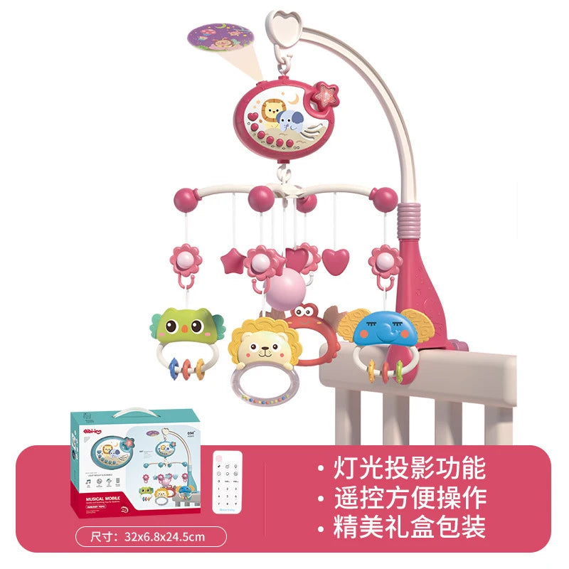 Muzikaal Babymobiel met Lichten & Projector | Afstandsbediening | Blauw & Roze