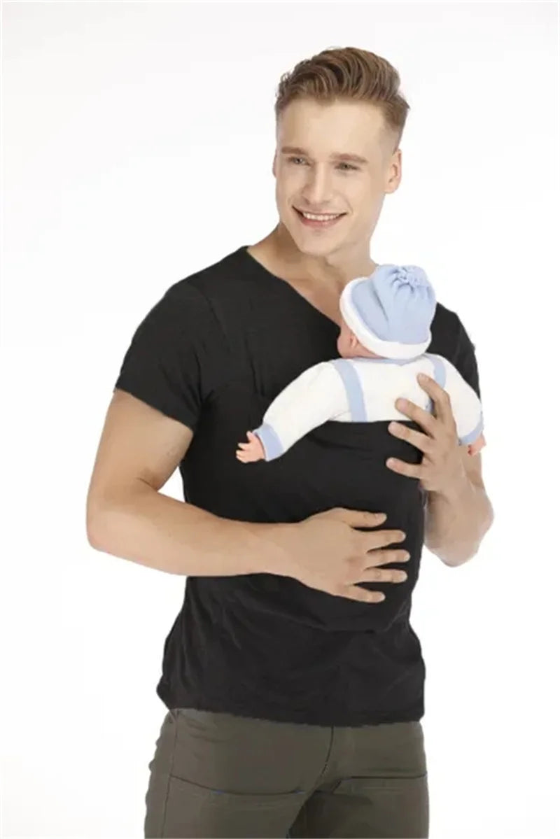 Kangoeroe Draagshirt Ouder & Baby | Zwart & Grijs | Maten S t/m 5XL