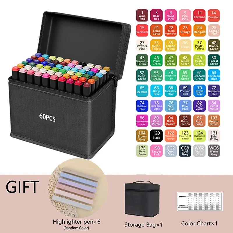 Alcohol Markers Dual Tip – Professionele Tekenmarkers voor Illustratie & Kunst