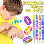 10/20/50PCS Bracelet Fidget Toys Push Stress Relief Bubble Sensory Toys Rainbow Silicone Bracelet Party Favors for Kids Adults