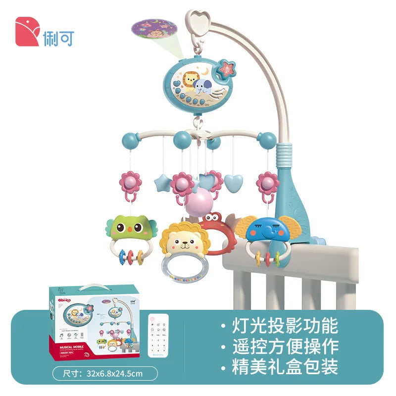 Muzikaal Babymobiel met Lichten & Projector | Afstandsbediening | Blauw & Roze