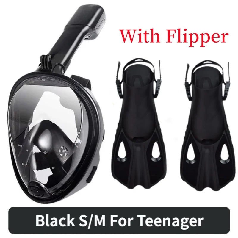 Underwater Scuba Anti Fog Full Face Diving Mask Snorkeling Respiratory Masks Safe Waterproof Swimming Equipment for Adult Kids