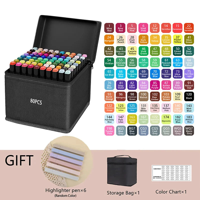 Alcohol Markers Dual Tip – Professionele Tekenmarkers voor Illustratie & Kunst
