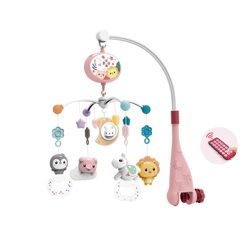 Muzikaal Babymobiel met Lichten & Projector | Afstandsbediening | Blauw & Roze