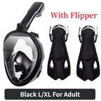 Underwater Scuba Anti Fog Full Face Diving Mask Snorkeling Respiratory Masks Safe Waterproof Swimming Equipment for Adult Kids
