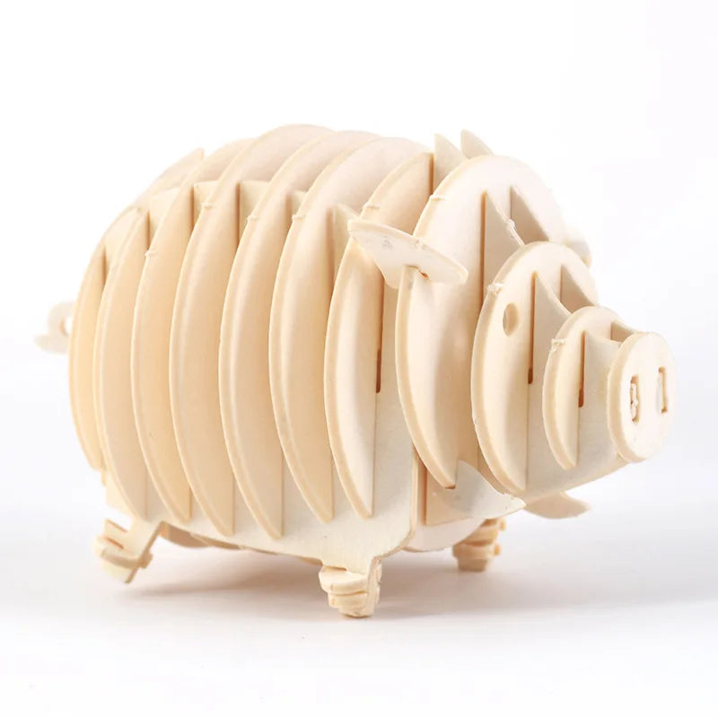 DIY 3D Wooden Puzzle Model Animal Montessori Toys for Children Crafts Dachshund Skeleton Assembly Gift Set for Kids Adults Teens