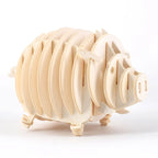 DIY 3D Wooden Puzzle Model Animal Montessori Toys for Children Crafts Dachshund Skeleton Assembly Gift Set for Kids Adults Teens
